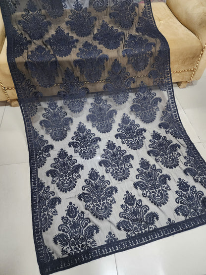Chiffon Dupatta Aar Work Full Embroidered Large Size | Black