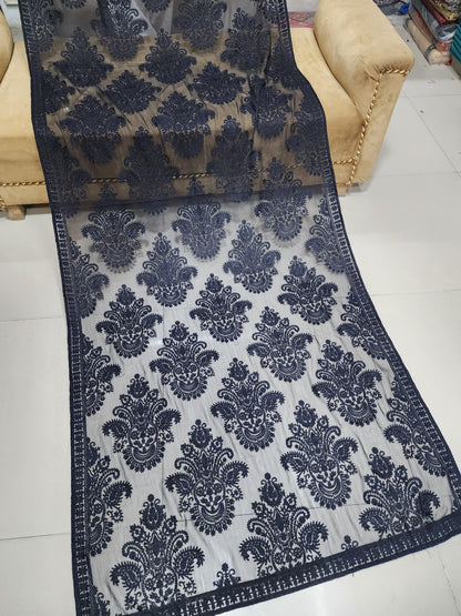 Chiffon Dupatta Aar Work Full Embroidered Large Size | Black