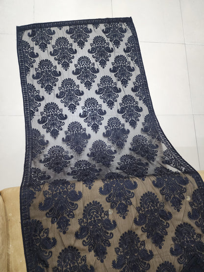 Chiffon Dupatta Aar Work Full Embroidered Large Size | Black